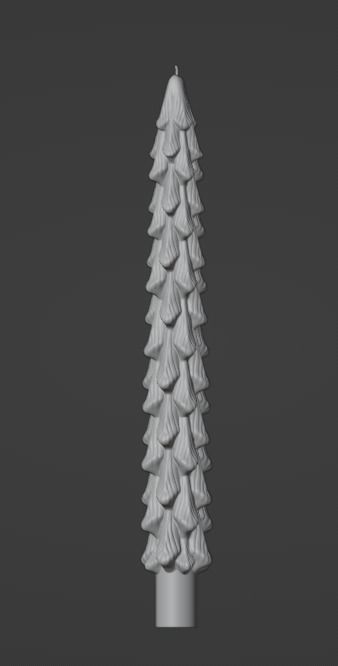 Christmas Pine Tree Candle 3D print model_5