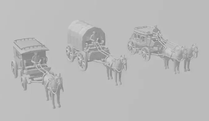 Old West Wagon by Outland Models 3D Printable