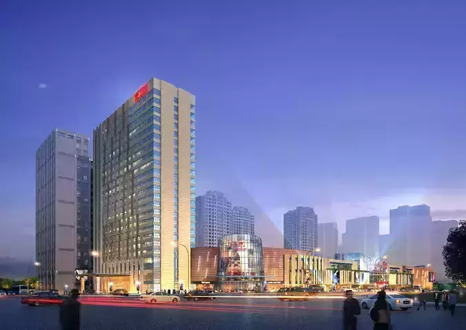 3Dmax fashion city commercial square building 450