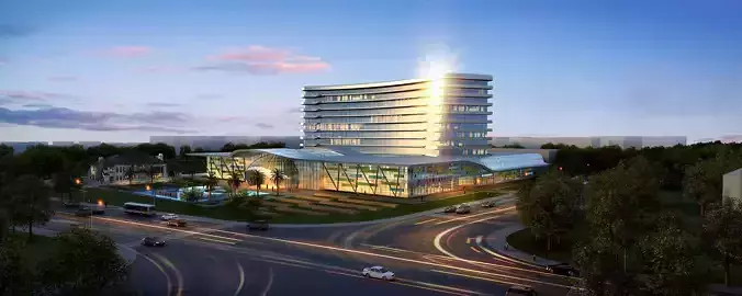 3Dmax fashion city commercial square building 454