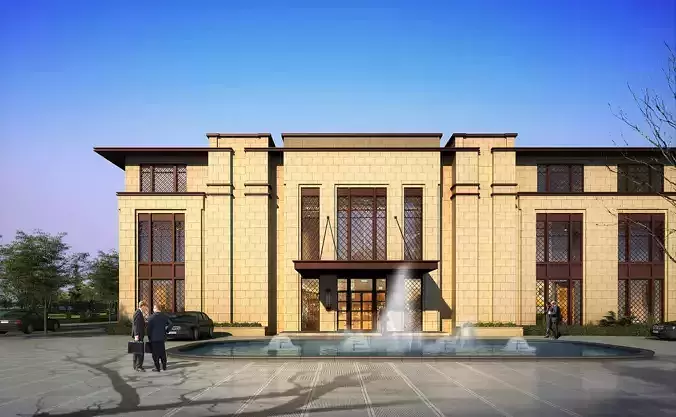 3D model of 2022 luxury fashion villa exterior 92