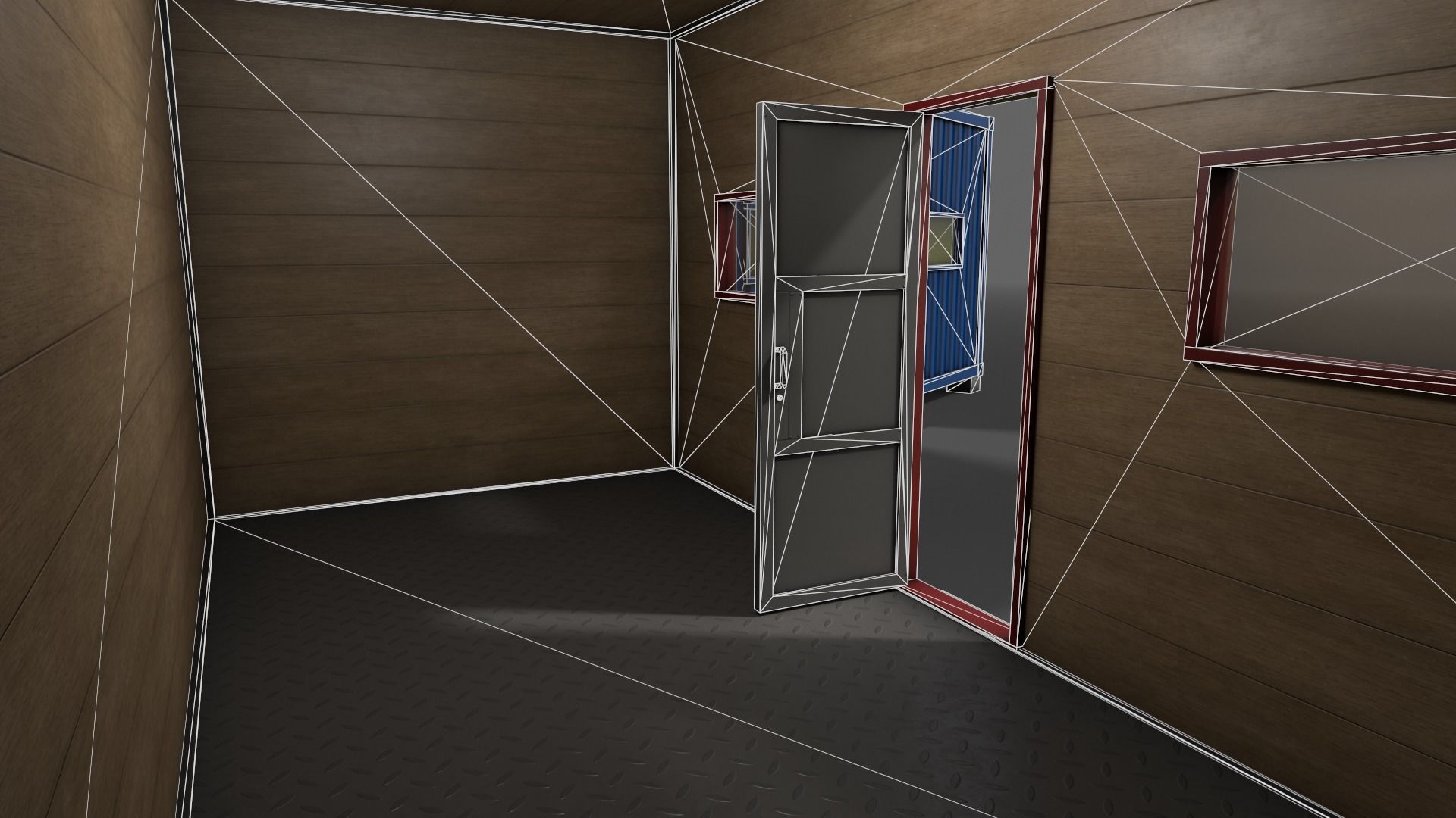 PBR Container House AA 20ft V3 Low-poly 3D model_18