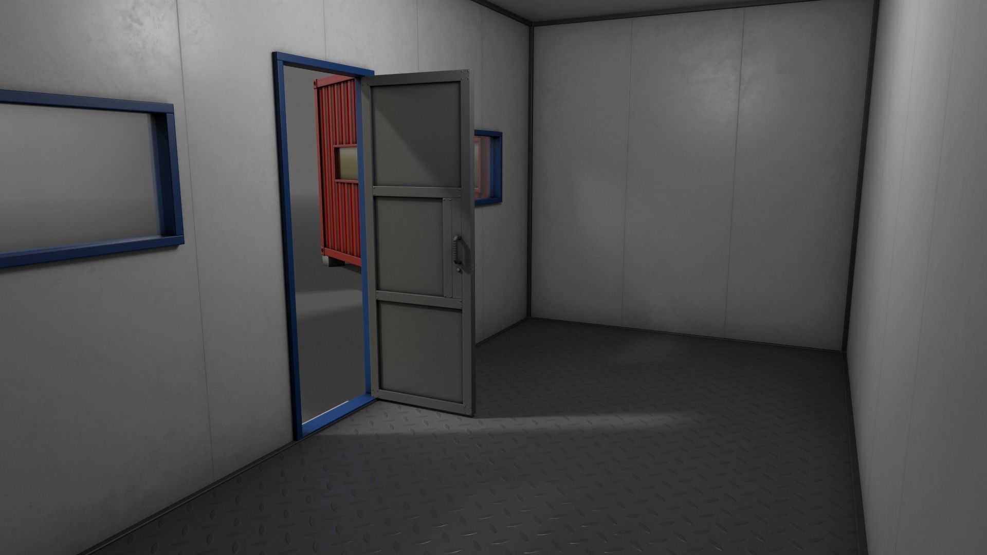 PBR Container House AA 20ft V3 Low-poly 3D model_14