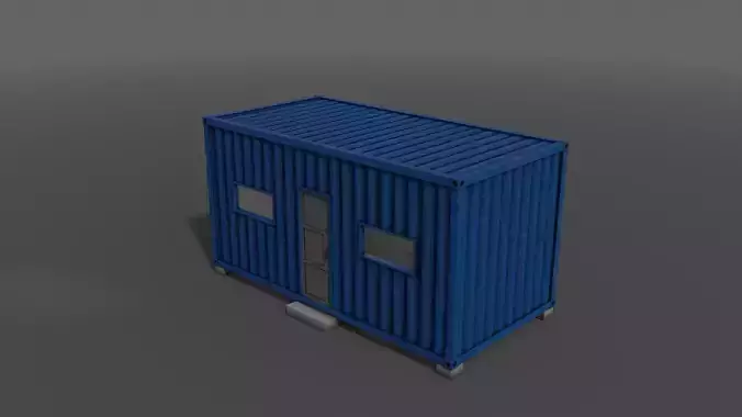 PBR Container House AA 20ft V3 Low-poly 3D model