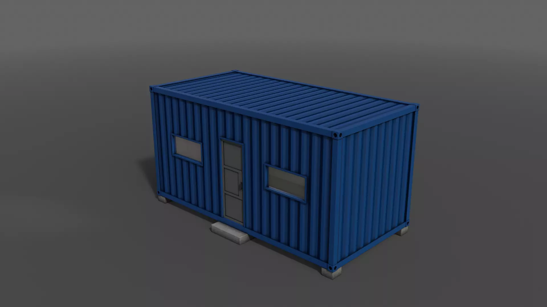 PBR Container House AA 20ft V3 Low-poly 3D model_0