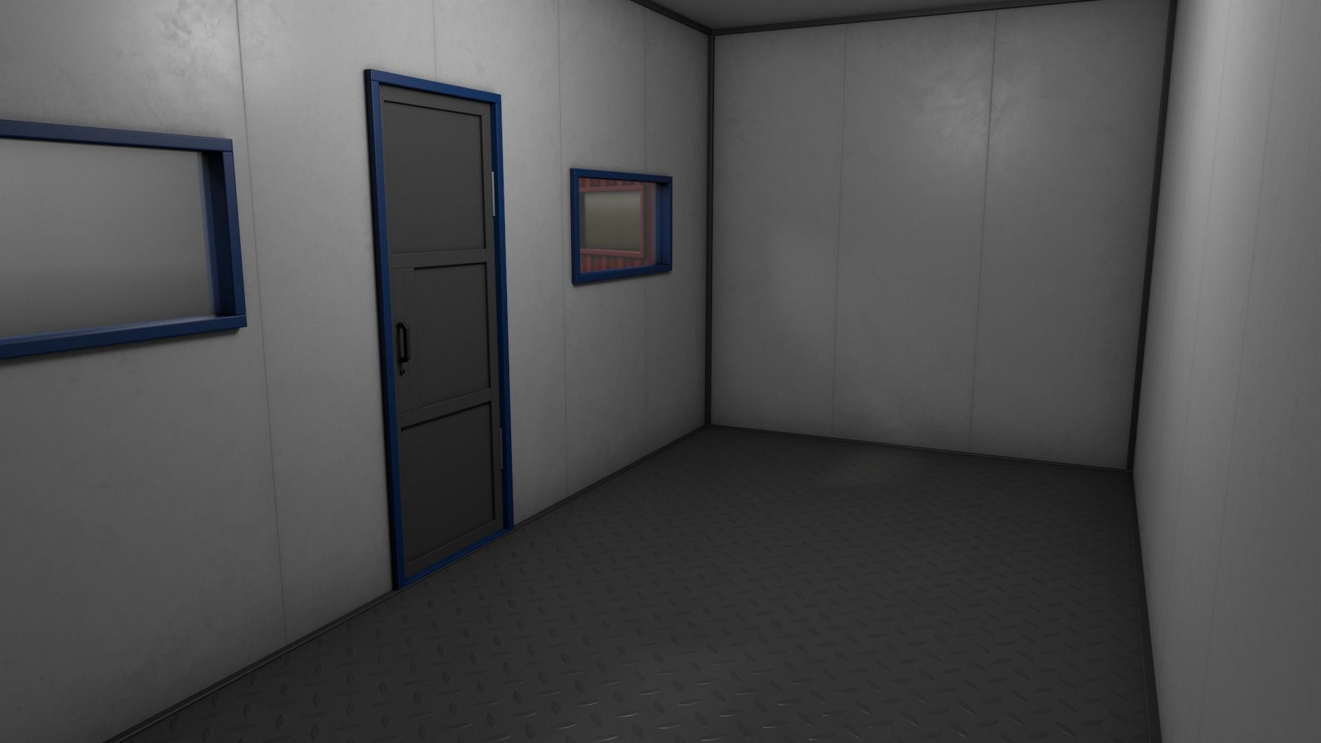 PBR Container House AA 20ft V3 Low-poly 3D model_13