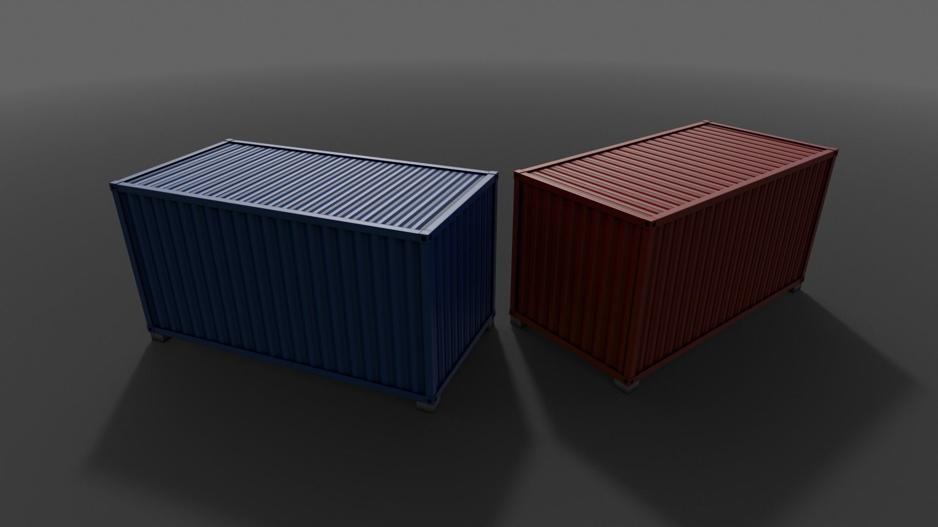 PBR Container House AA 20ft V3 Low-poly 3D model_19