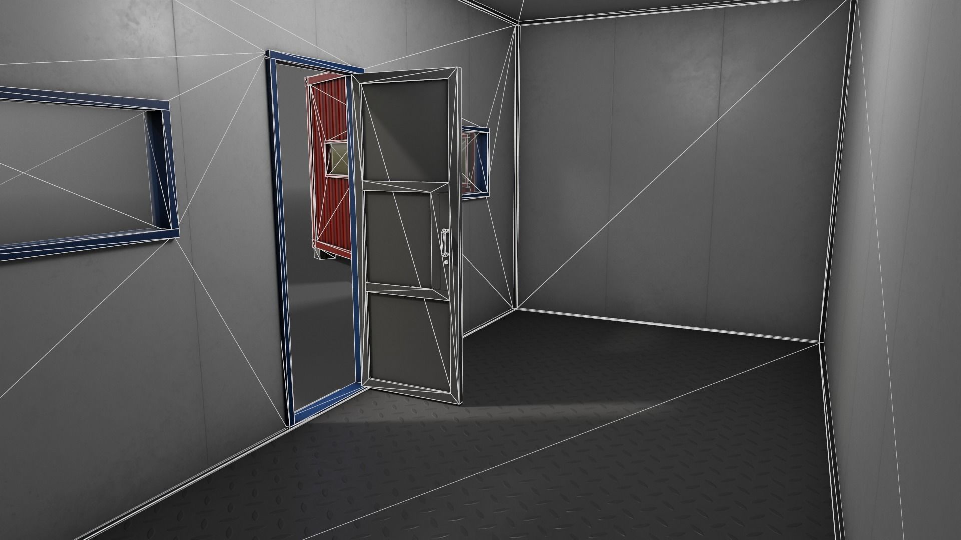 PBR Container House AA 20ft V3 Low-poly 3D model_15