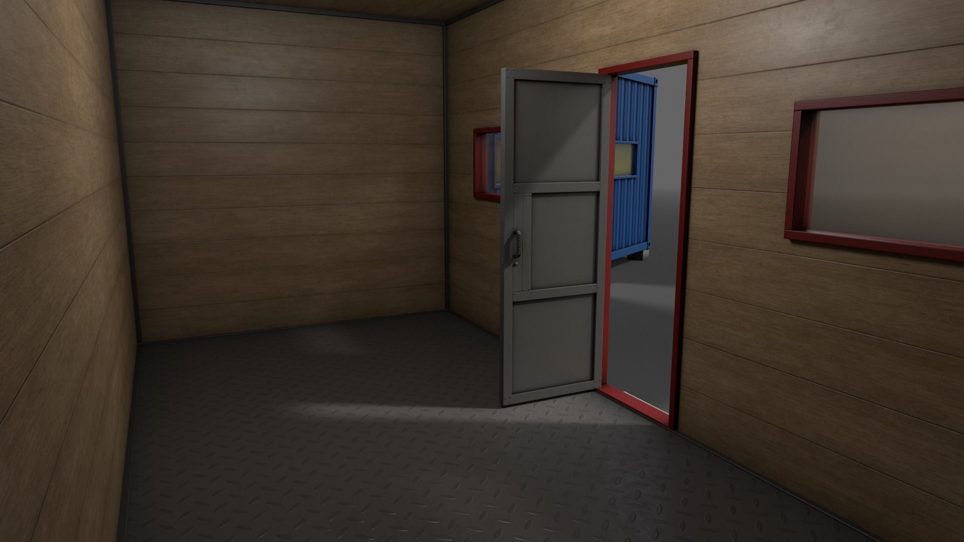 PBR Container House AA 20ft V3 Low-poly 3D model_17