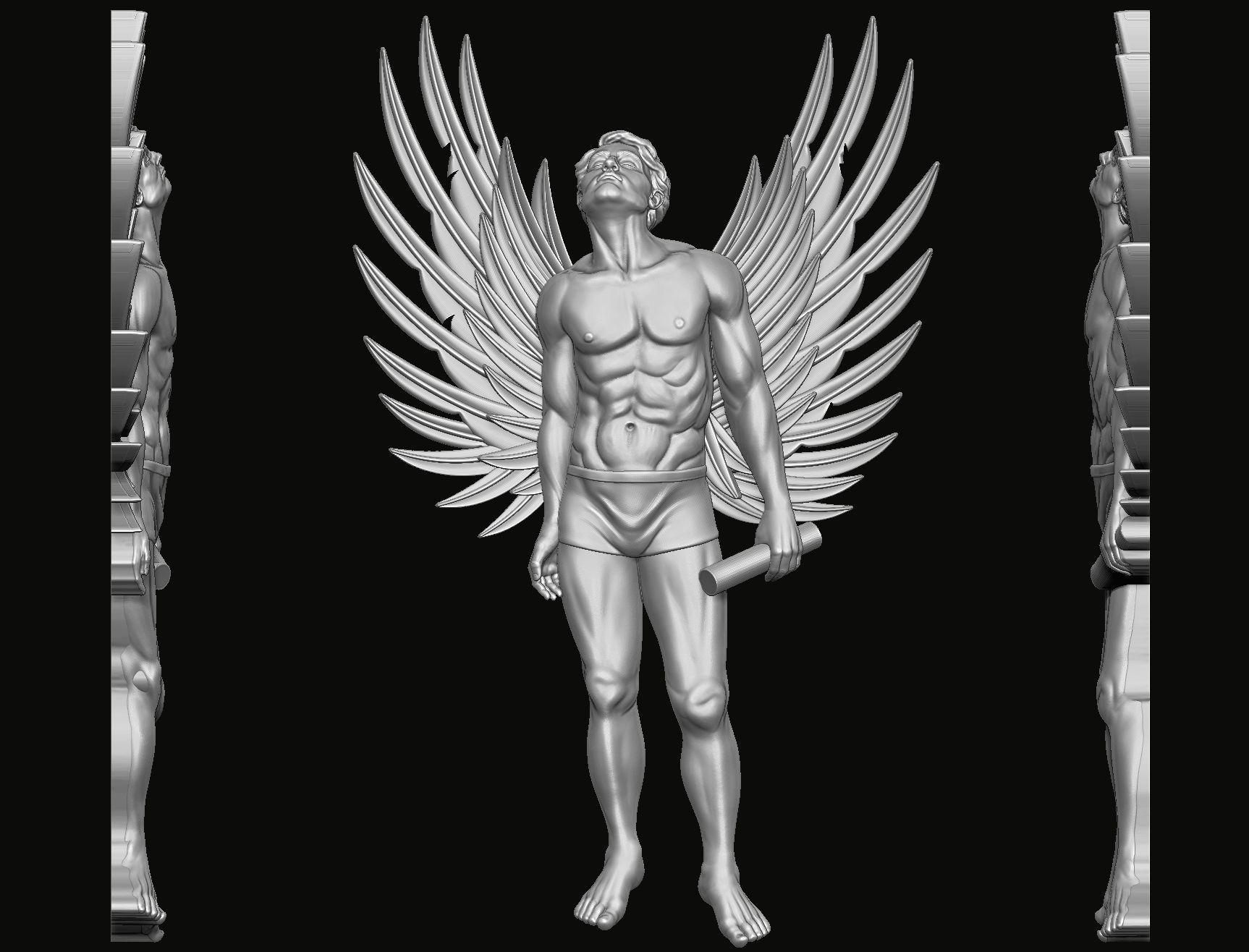 Angel relief 3D print model_1