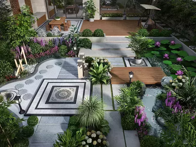 3D model of 2022 luxury fashion villa exterior 95