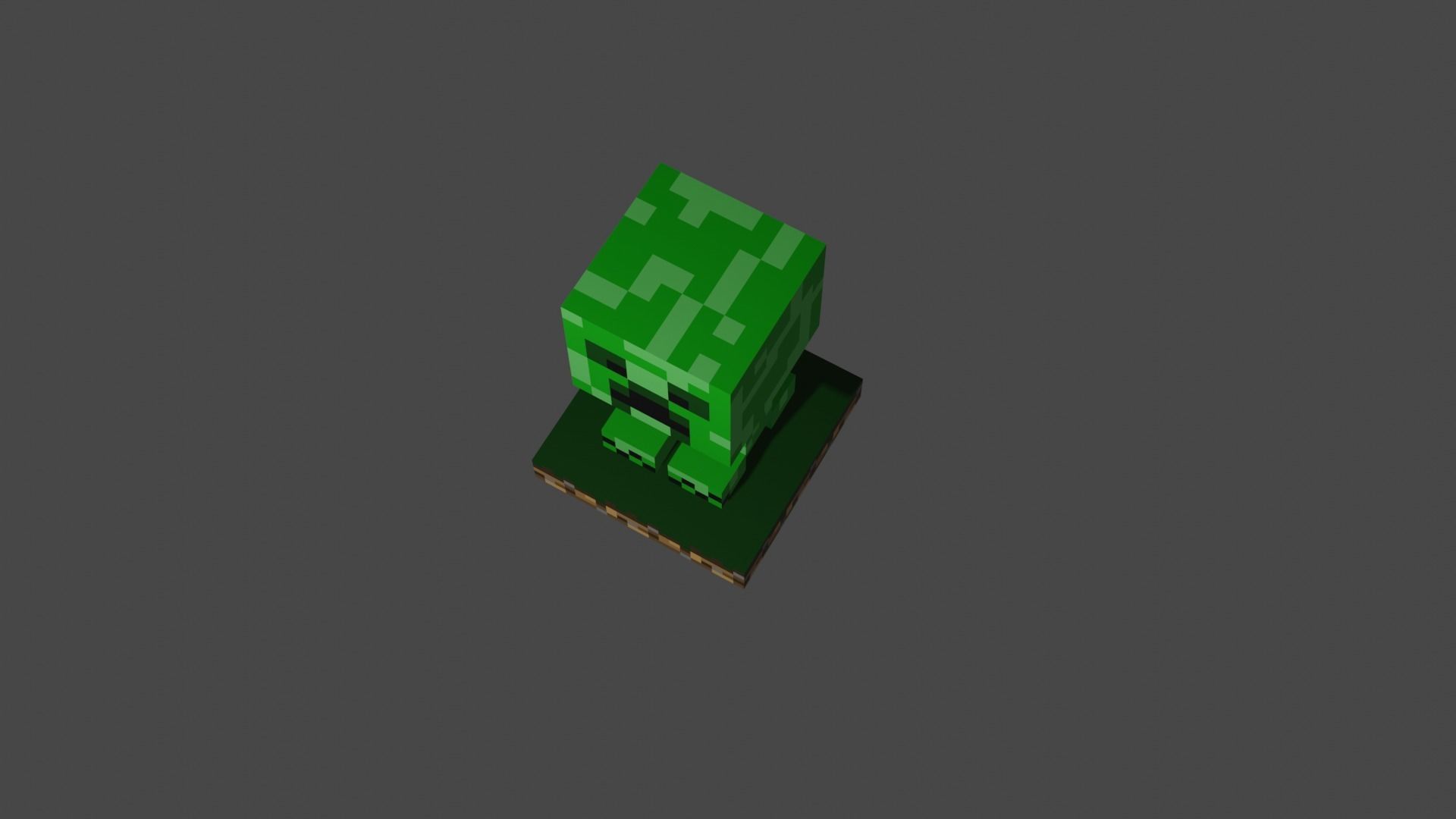 Minecraft Creeper Figurine Low-poly 3D model_2