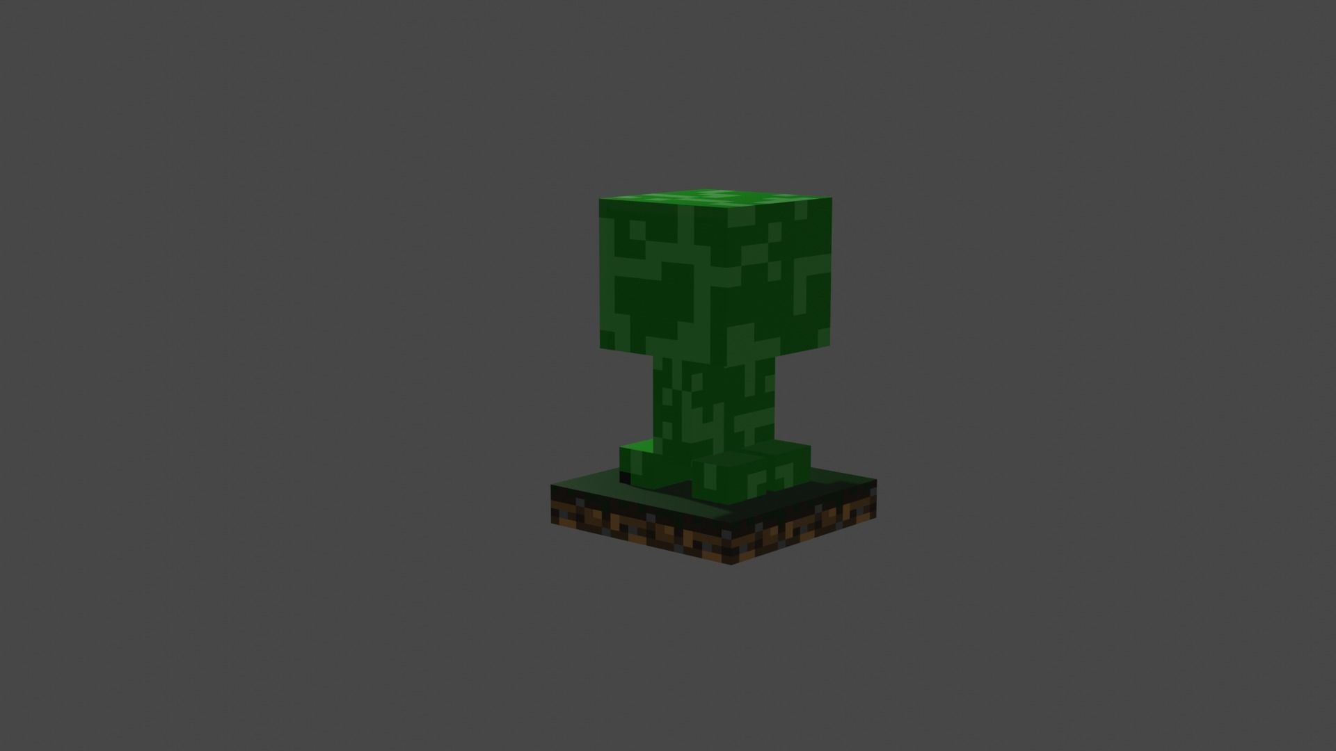 Minecraft Creeper Figurine Low-poly 3D model_1