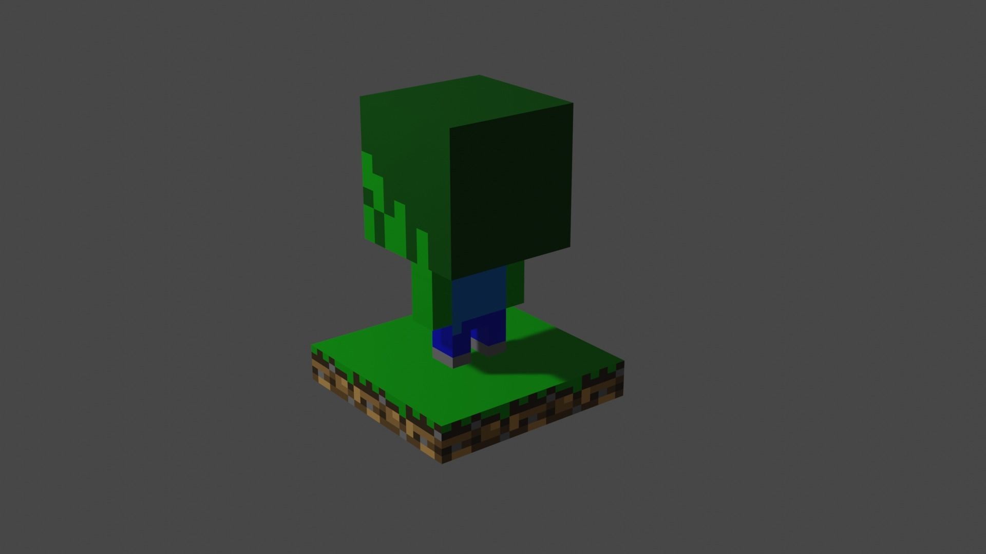 Minecraft Zombie Figurine Low-poly 3D model_1