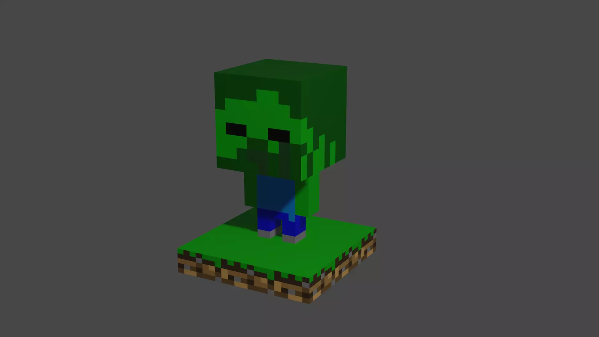 Minecraft Zombie Figurine Low-poly 3D model_0