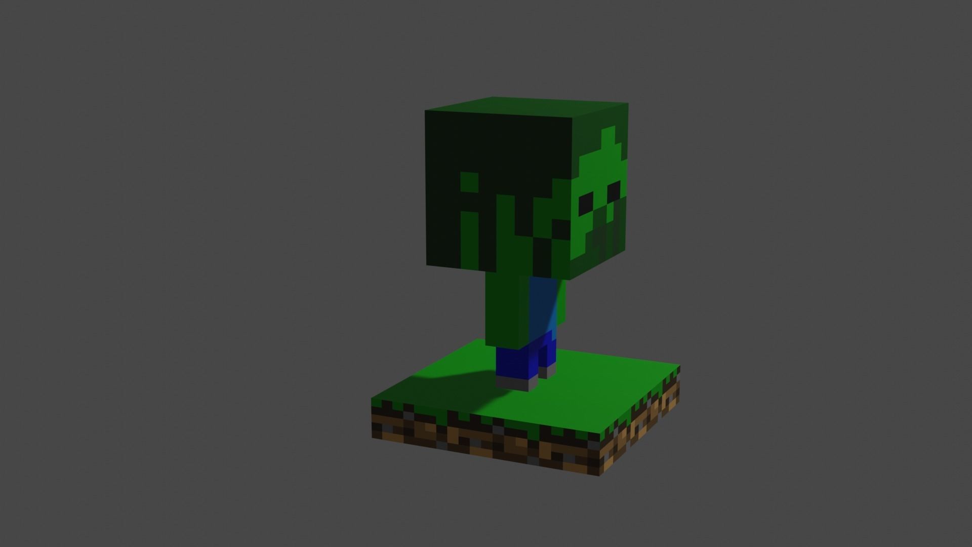 Minecraft Zombie Figurine Low-poly 3D model_3