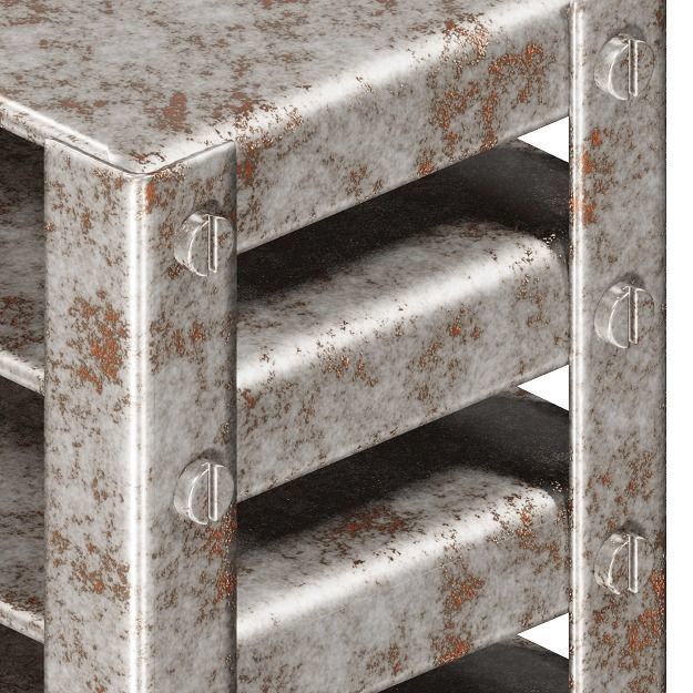 Rusty Steel Rack 3D model_3