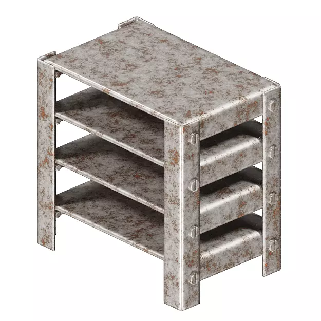 Rusty Steel Rack 3D model_0