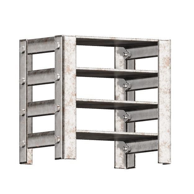 Rusty Steel Rack 3D model_4