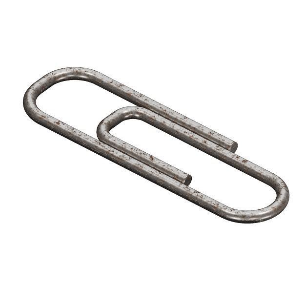 Rusty Paper Clip 3D model_3