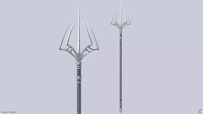 Fantasy trident Low-poly 3D model