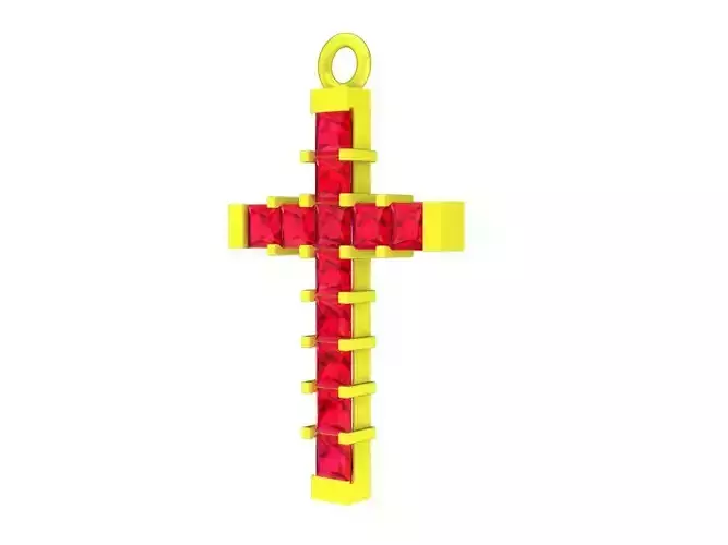 6629 Jewerly Art Cross Princess Diamond Pendant