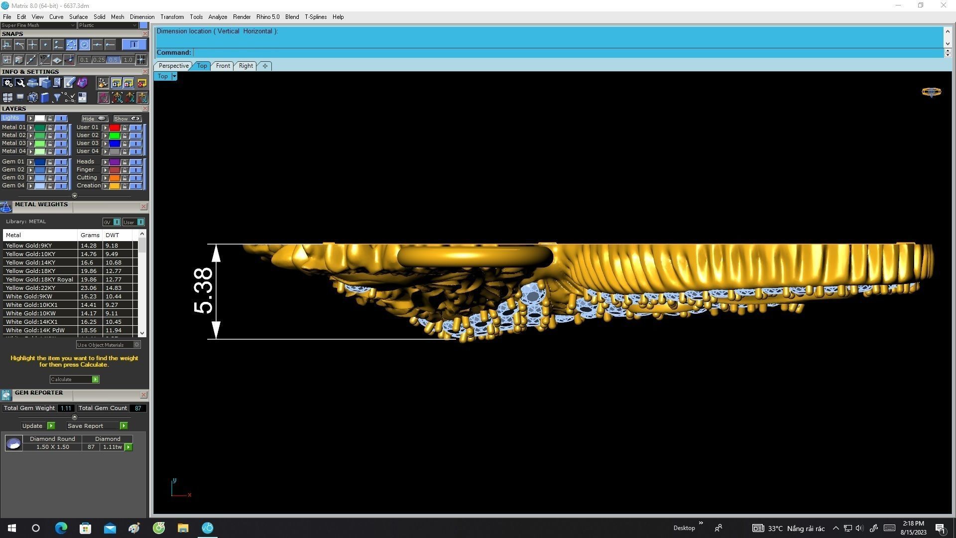 6637 Jewelry Art Rooster Diamond Pendant  3D print model_6