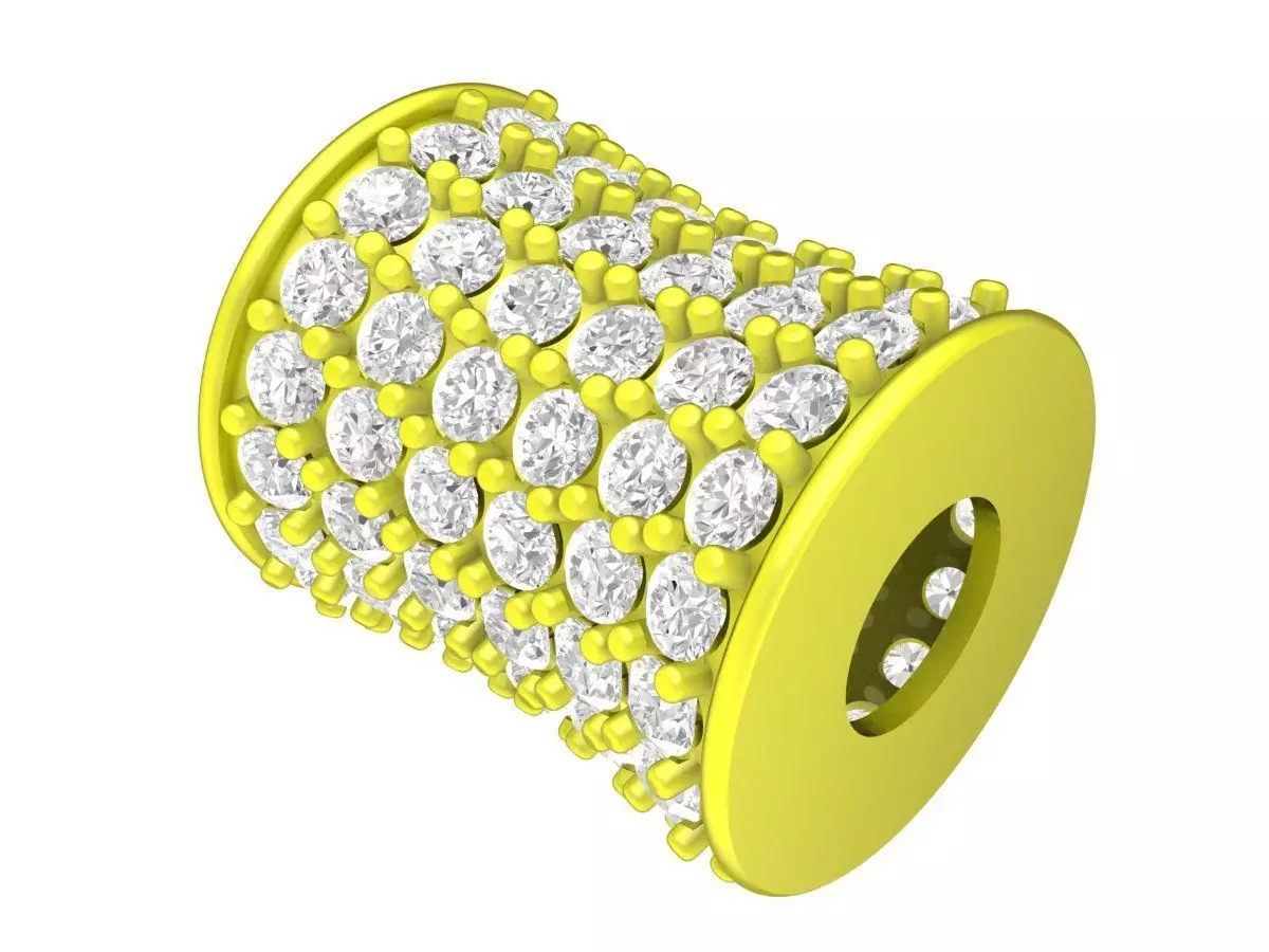 Pave Diamond Barrel Charm Jewelry Design 6639 3D print model