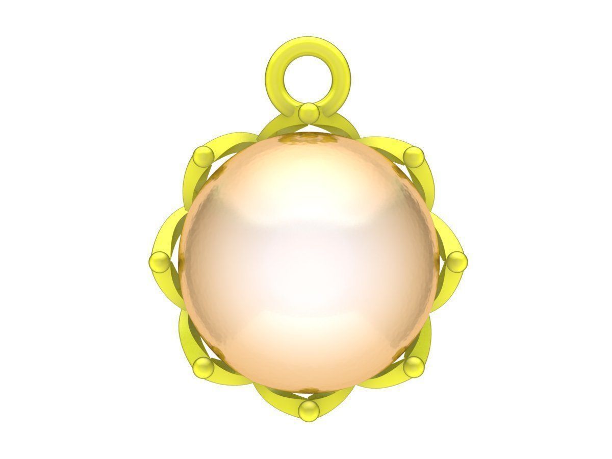 6647 Pearl Women Pendant 3D print model_2