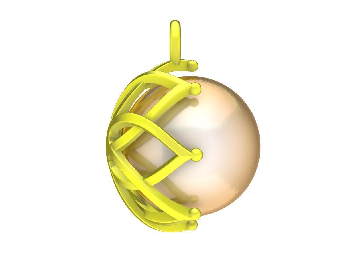 6647 Pearl Women Pendant 3D print model_3