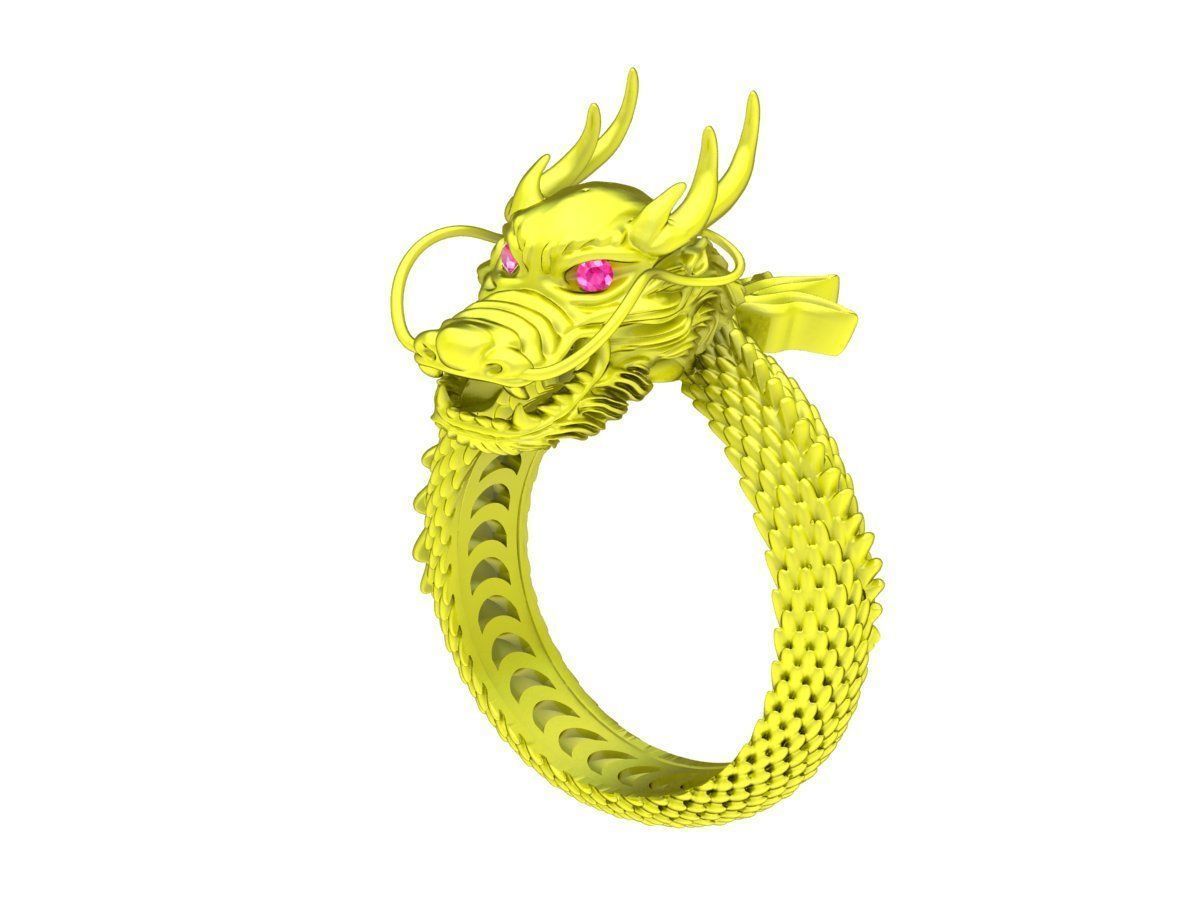 6649 Jewerly Art Chinese Dragon Men Ring 3D print model_4