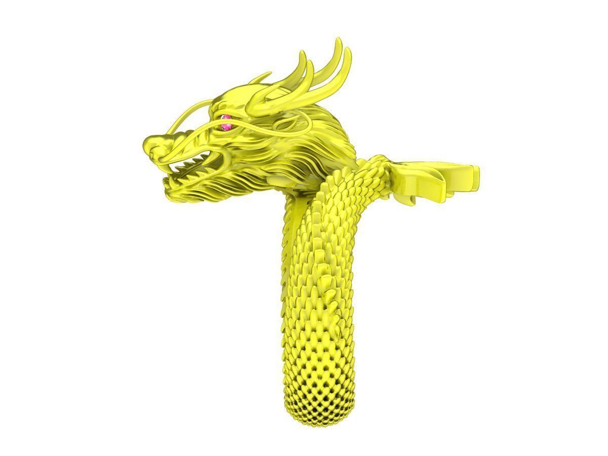 6649 Jewerly Art Chinese Dragon Men Ring 3D print model_3