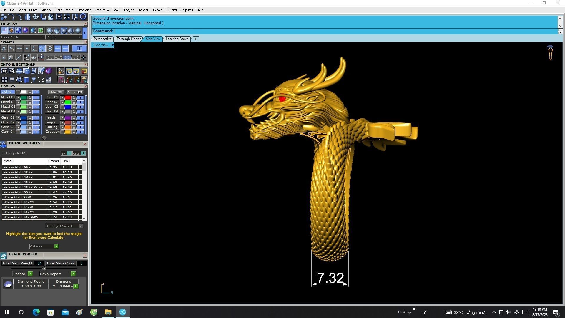 6649 Jewerly Art Chinese Dragon Men Ring 3D print model_7