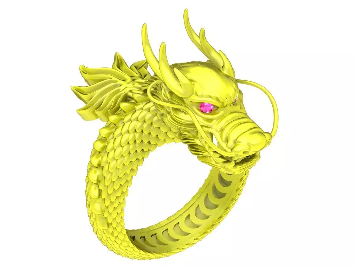 6649 Jewerly Art Chinese Dragon Men Ring 3D print model_0
