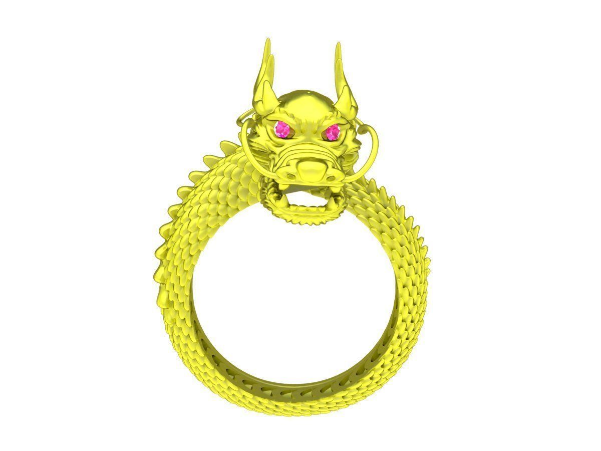 6649 Jewerly Art Chinese Dragon Men Ring 3D print model_2