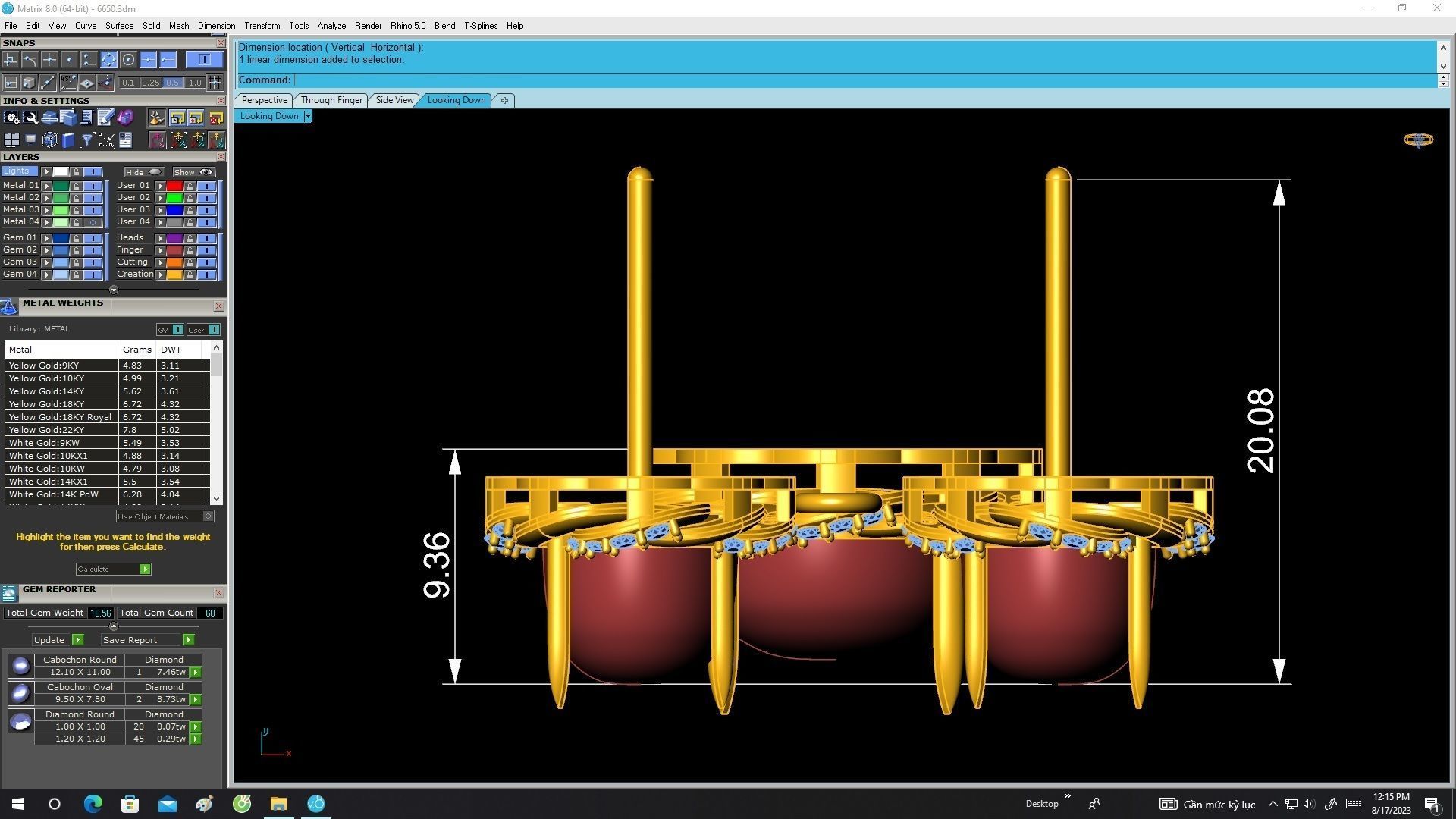 6650 Set ruby diamond women earrings pendant 3D print model_5