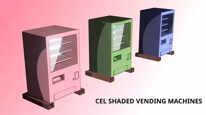 Aesthetic anime style cel shaded vending machine