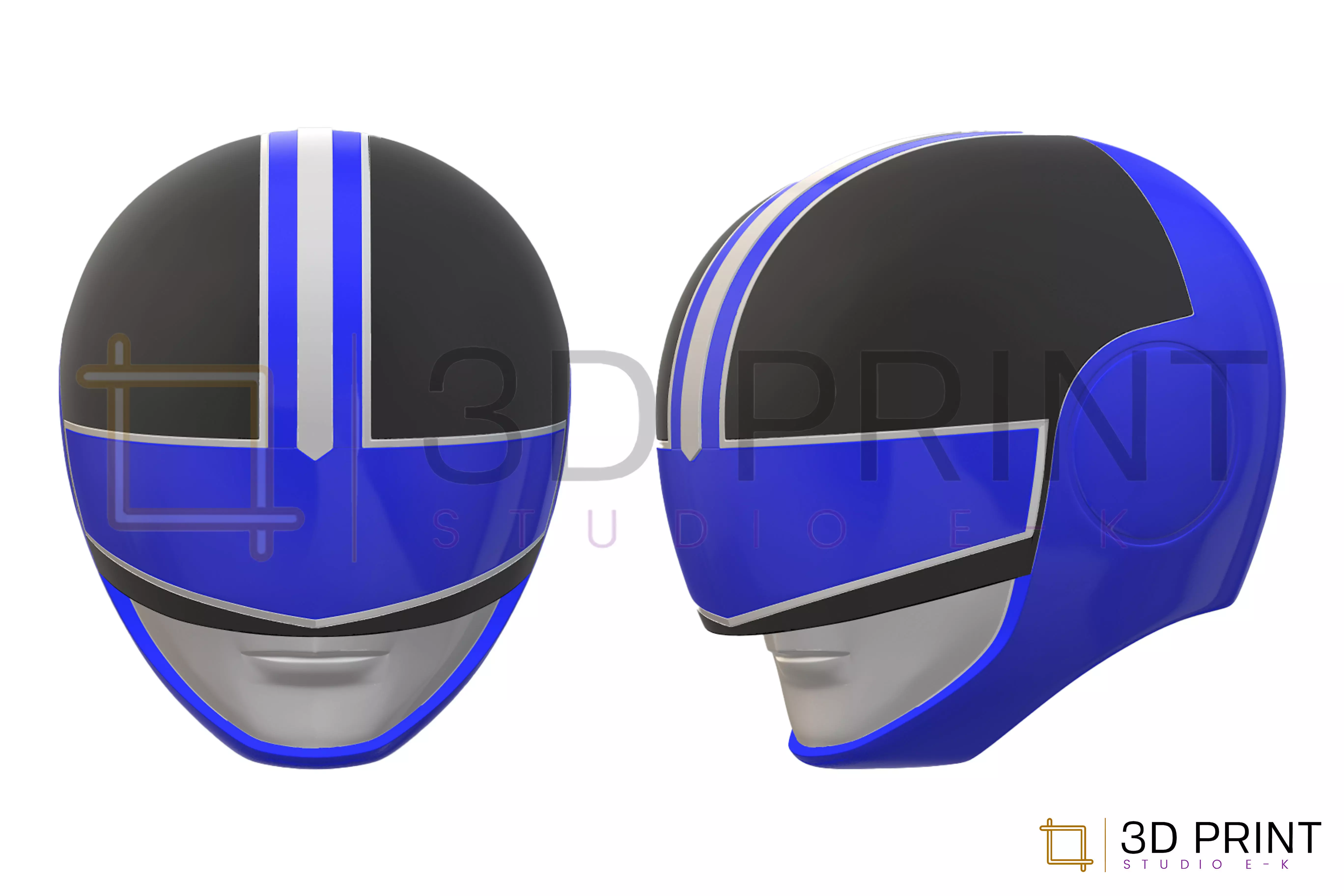 Power Rangers Time Force Blue Ranger helmet 3D print model_0