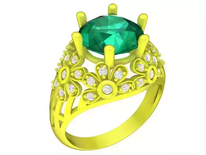 6653 Jewelry Art Flower Diamond Women Ring