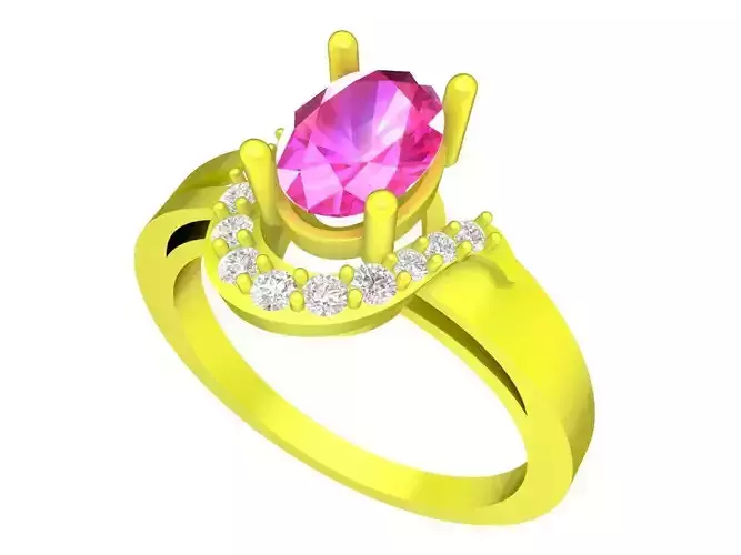 6655 Oval Diamond Women Ring