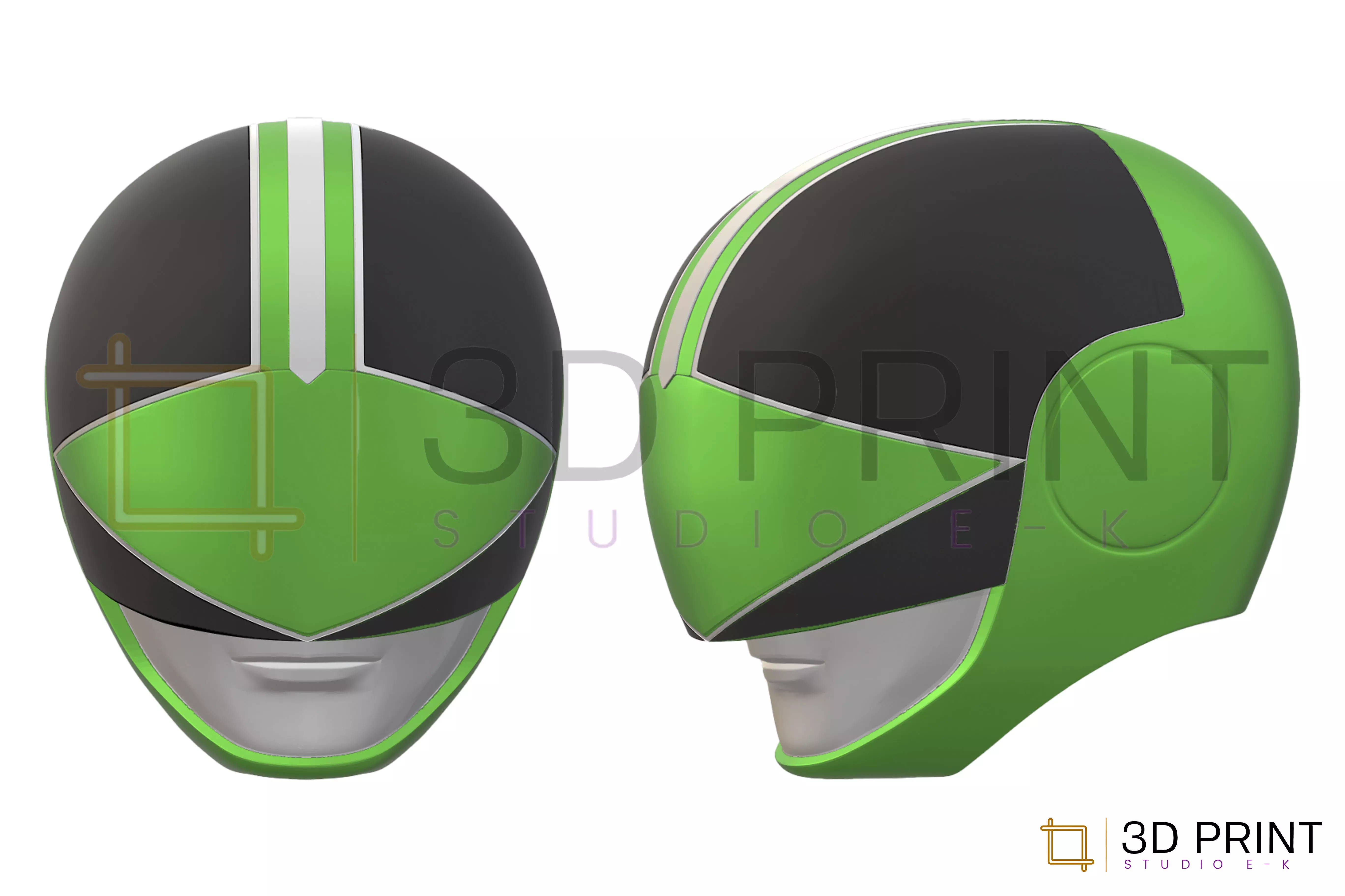 Power Rangers Time Force Green Ranger helmet 3D print model_0