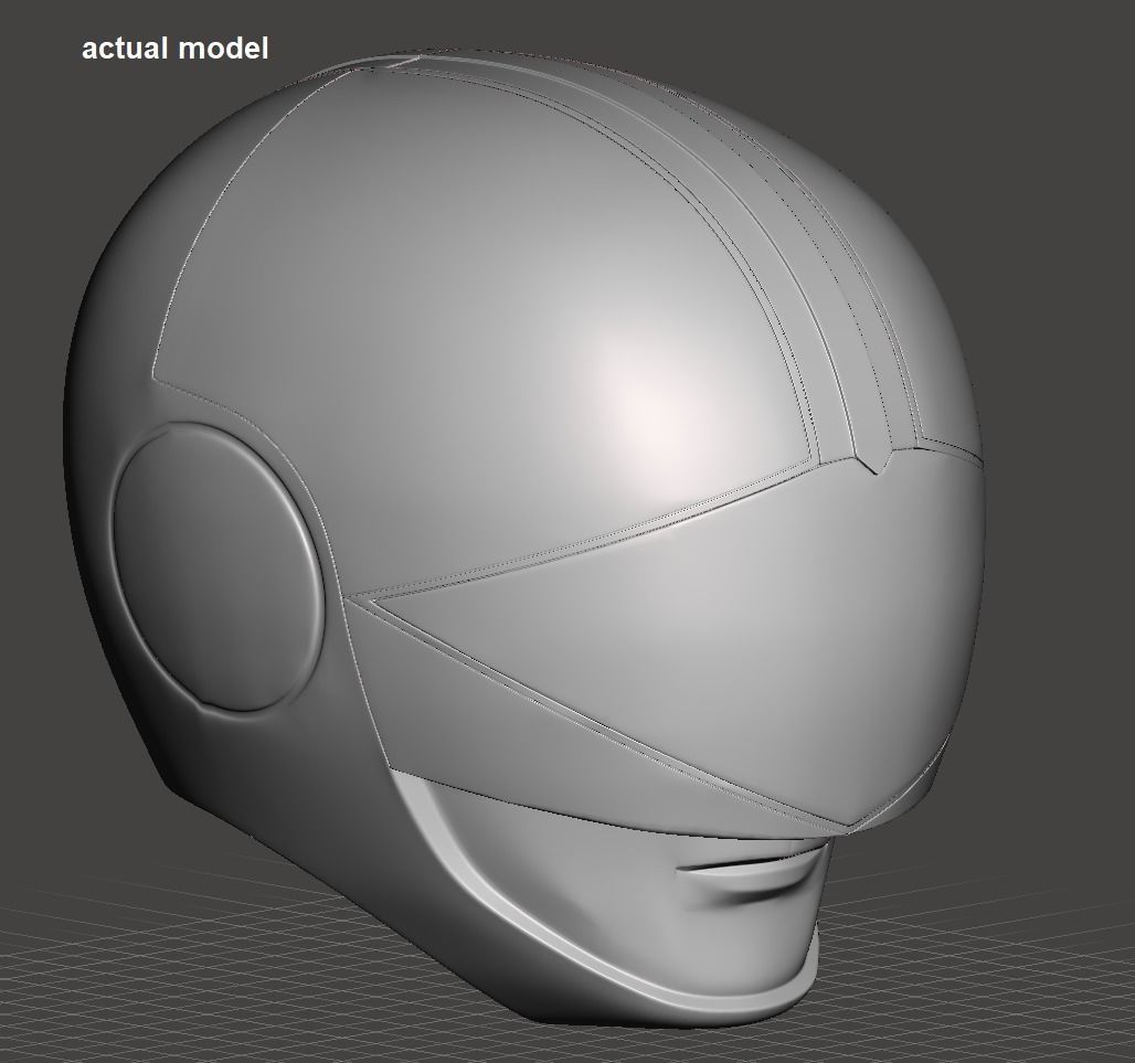 Power Rangers Time Force Green Ranger helmet 3D print model_4