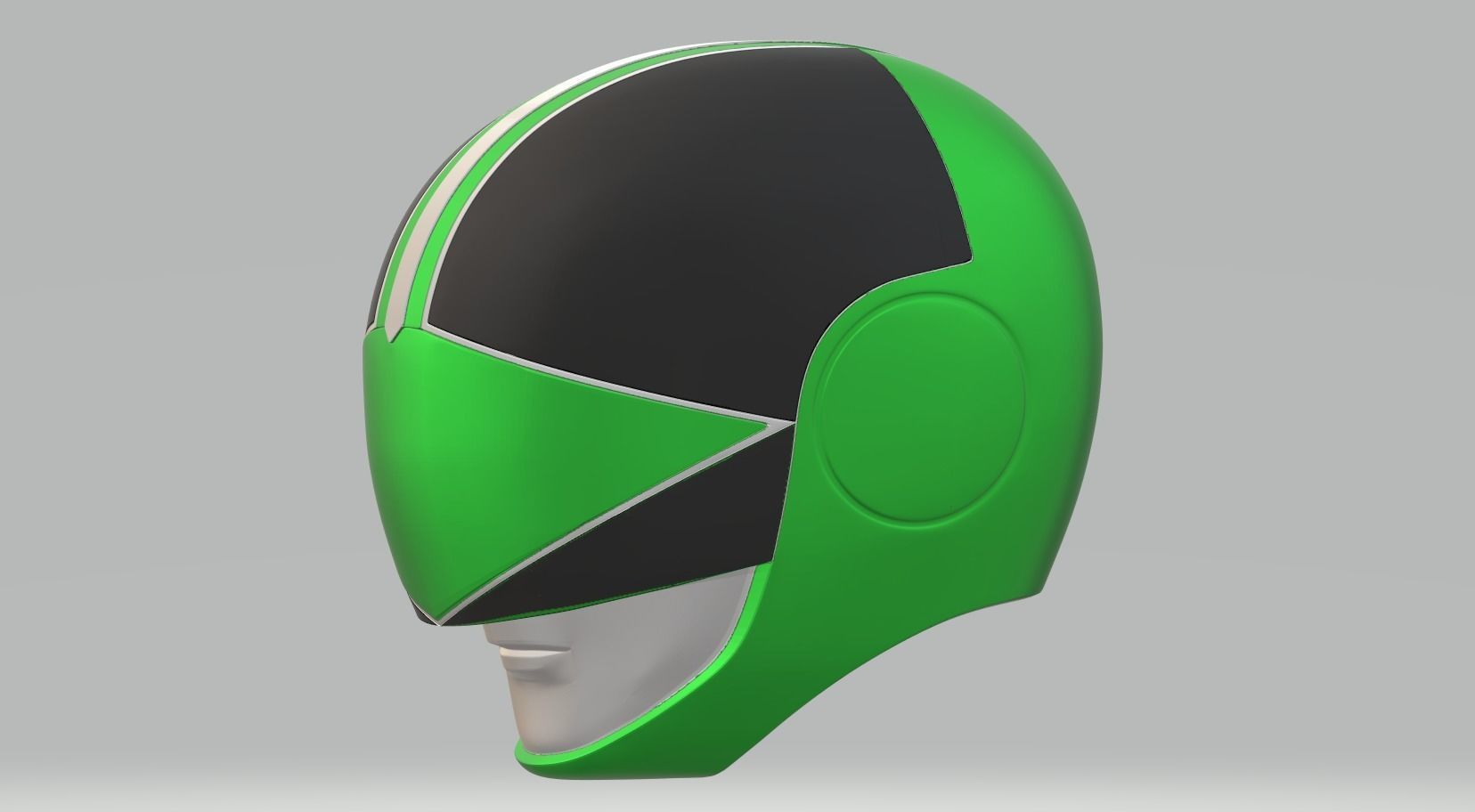 Power Rangers Time Force Green Ranger helmet 3D print model_3
