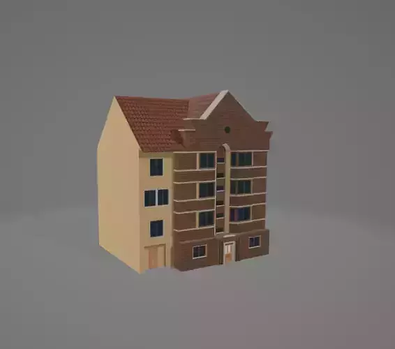 3D Model of Modern Urban Building Low-poly 