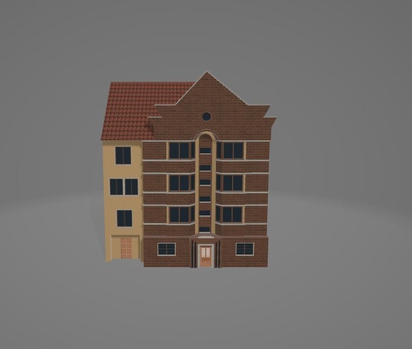 3D Model of Modern Urban Building Low-poly Low-poly 3D model_1