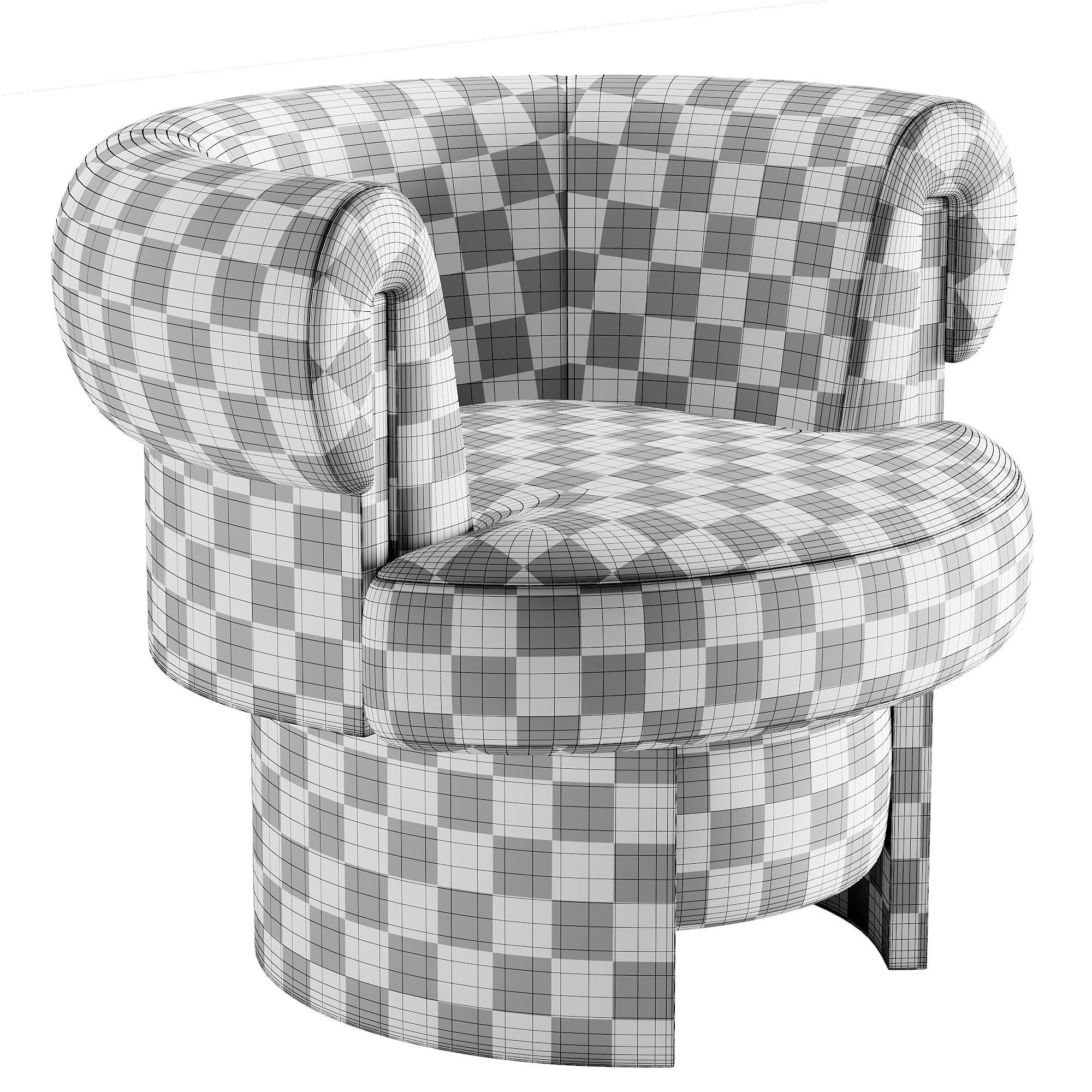 Volta Armchair Low-poly 3D model_3