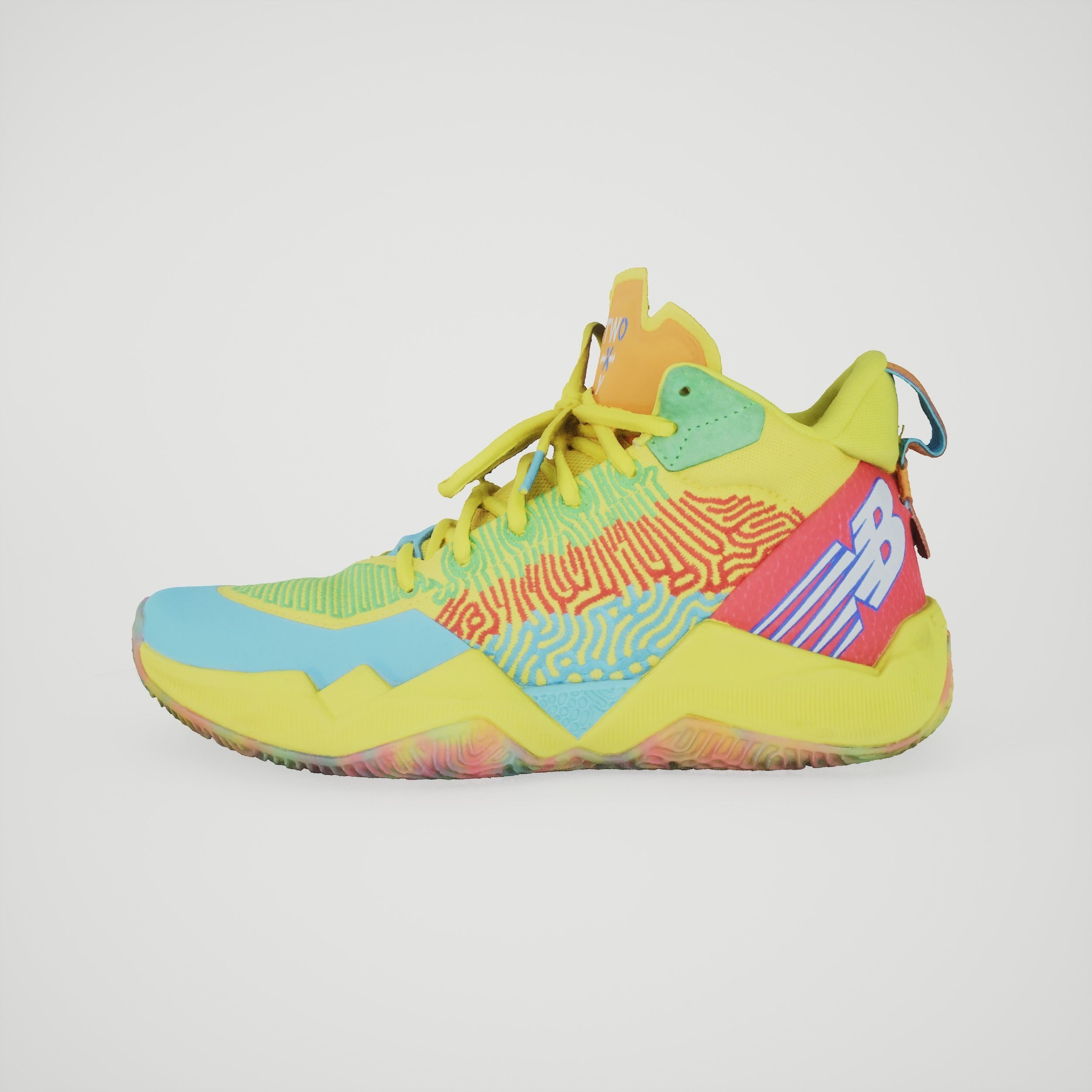 Colorful Sneakers Basketball Shoes 3D model_1