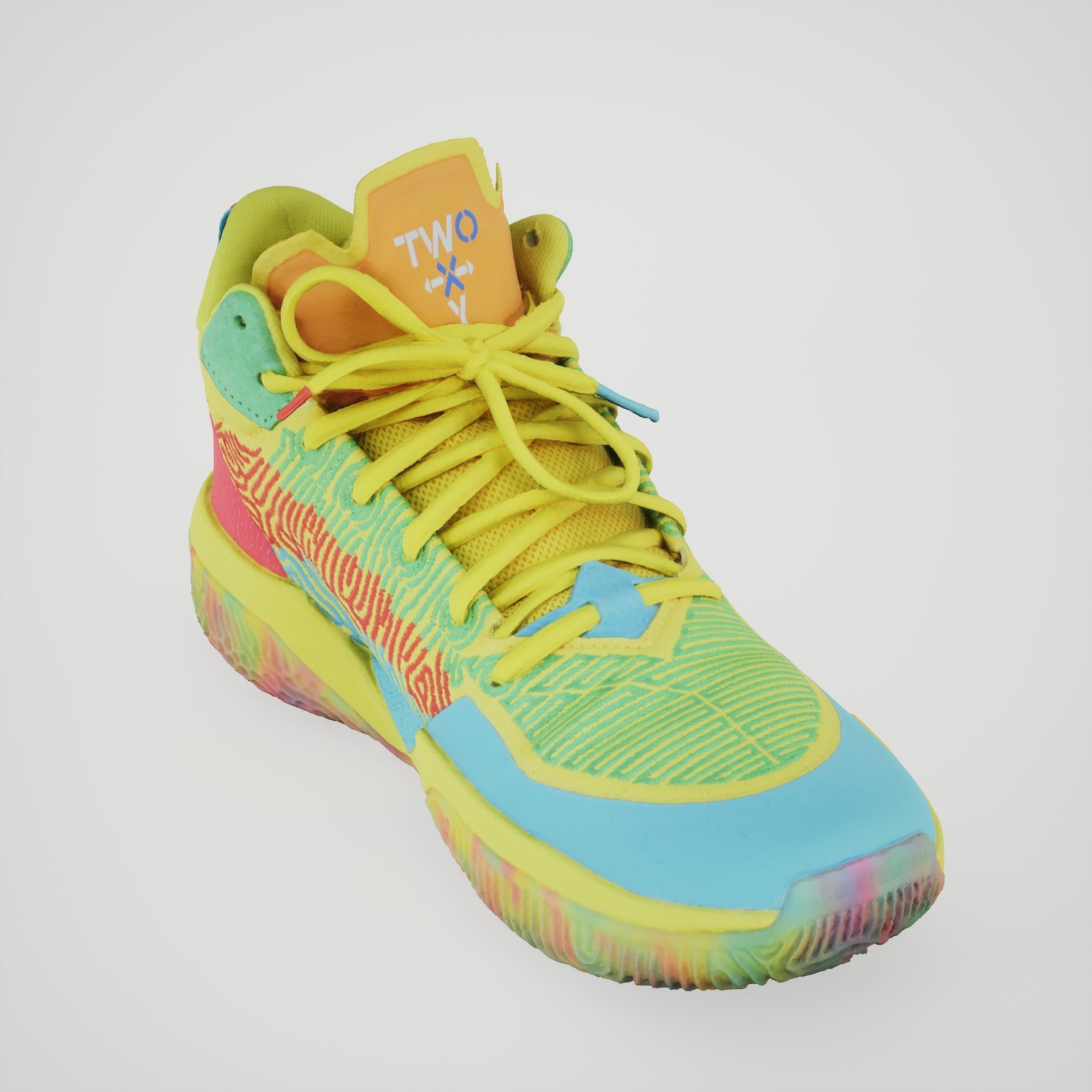 Colorful Sneakers Basketball Shoes 3D model_5