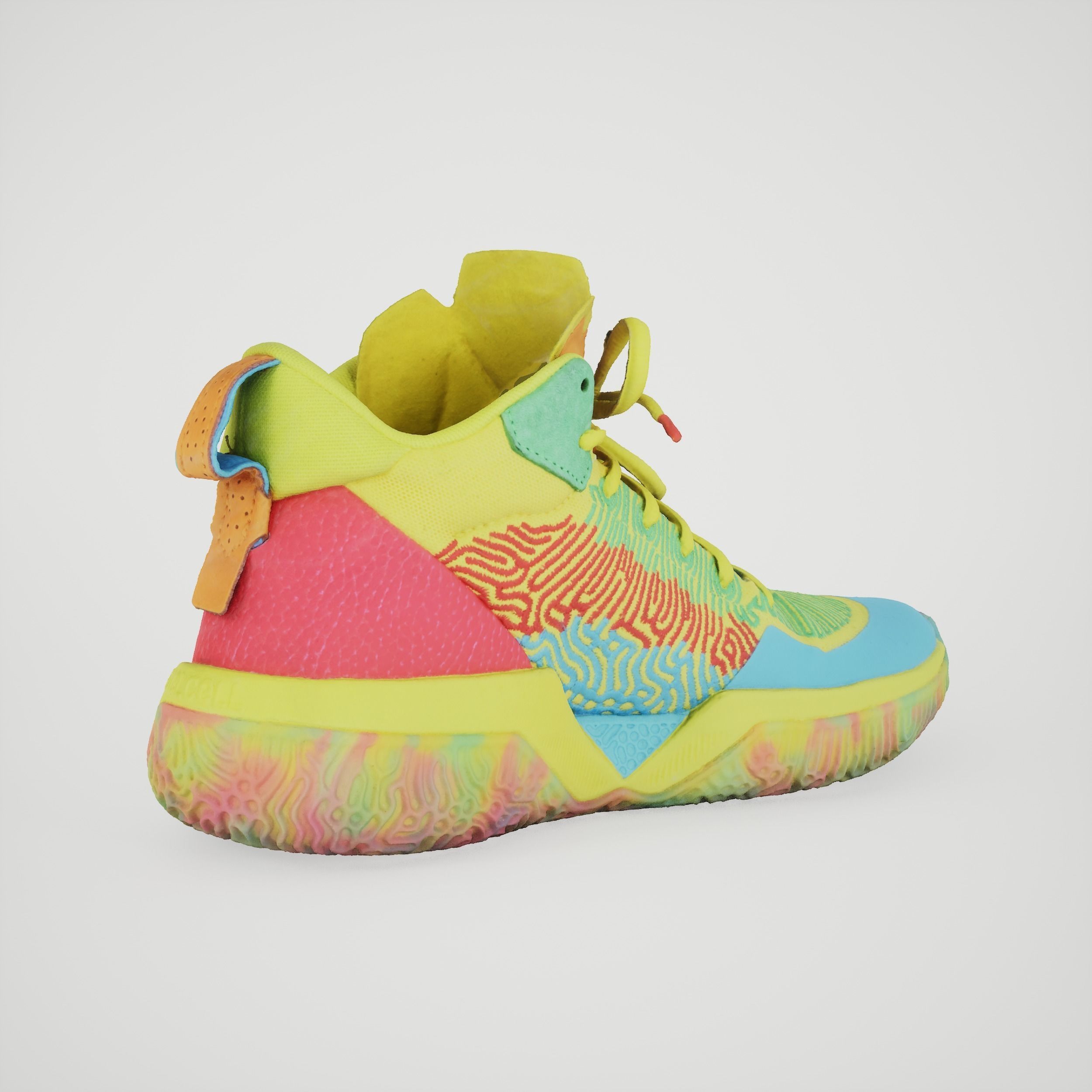 Colorful Sneakers Basketball Shoes 3D model_3