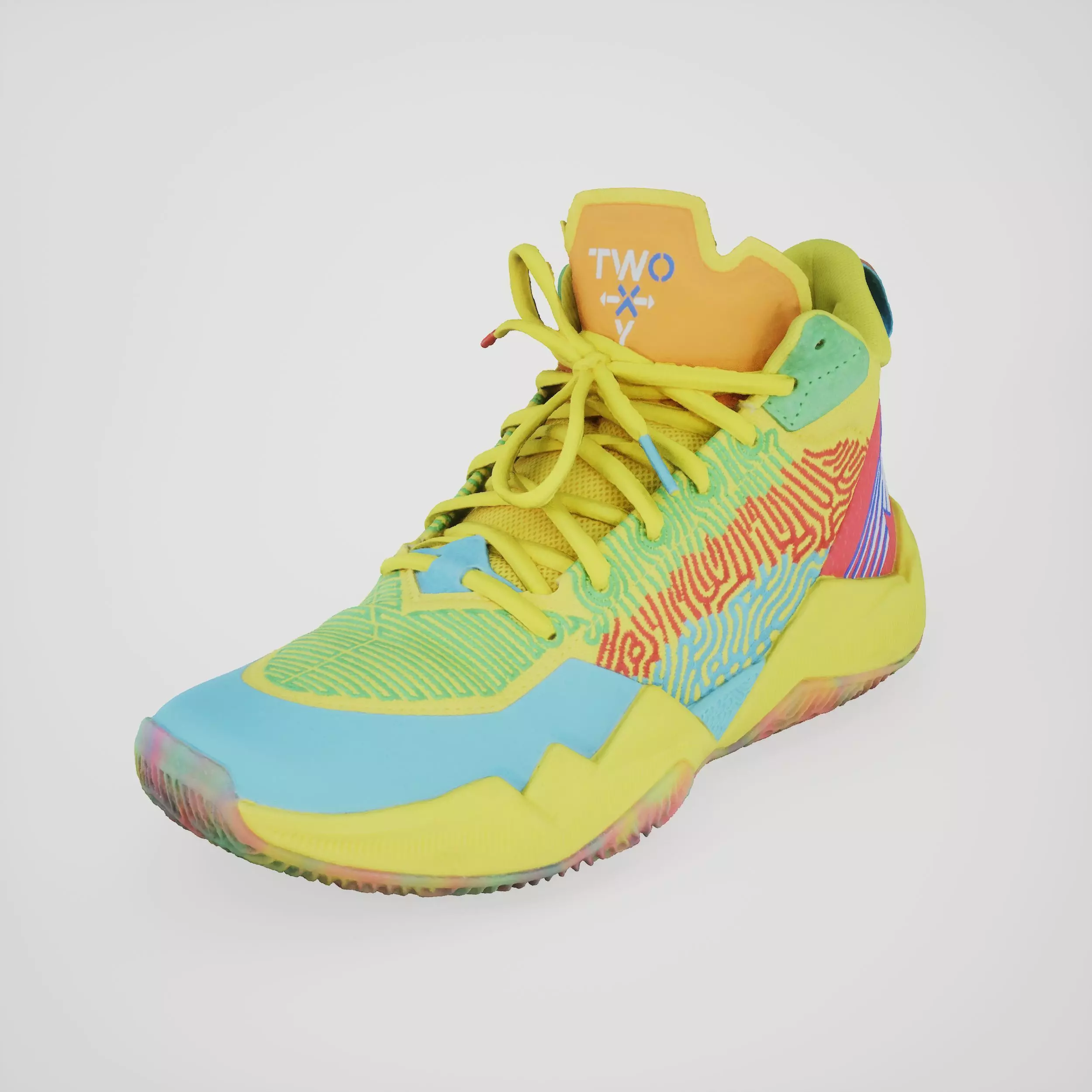 Colorful Sneakers Basketball Shoes 3D model_0